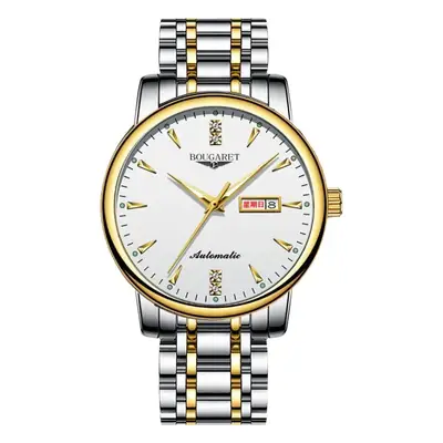 Men's Stainless Steel Analog Watch with Calendar & Luminous Dial
