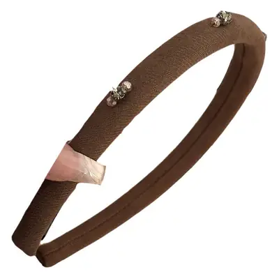 Women's Solid Color Hairbands with Crystal Accents
