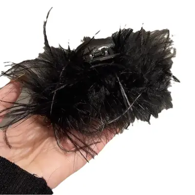 Pink Feather Hair Clip for Girls - 1 Pc