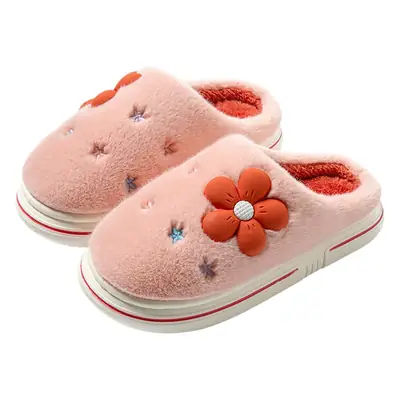 Cotton Floral Slippers Winter Warm Non-Slip