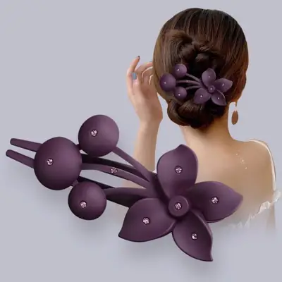 Large Flower Hair Clip for Updo Back Spoon