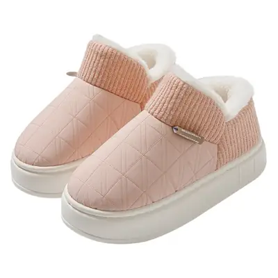 Women's Fleece Lined High Heel Slippers Beige