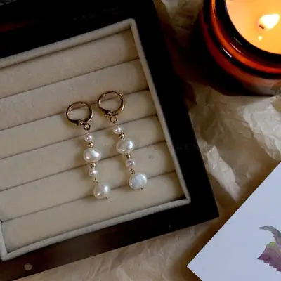 Vintage Pearl Ear Buckle Earrings for Women