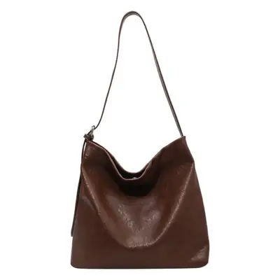 Retro Brown Leather Tote Bag for Women