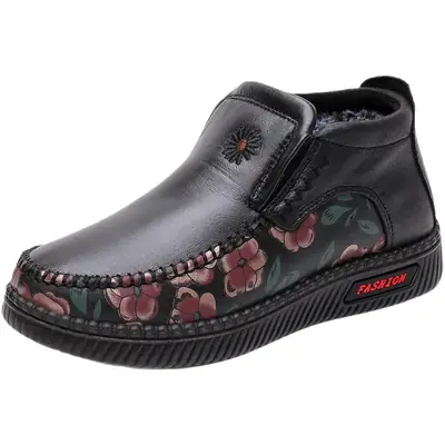Women's Black Fleece Lined Snow Boots with OEM ODM Customization
