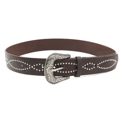 Trendy Punk Gem Belt for Women Black Brown Silver