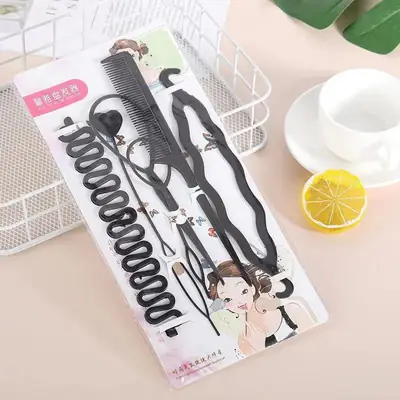 Korean Style Hair Curler 6-Piece Set with Flower Brace