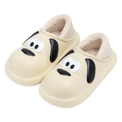 Women Winter Cotton Slippers with Cute Face Design