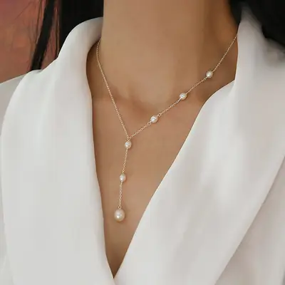 Nina Pearl Clavicle Chain for Girls High Grade Light