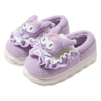 Women's Winter Cotton Slippers 3.5CM High Purple