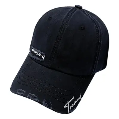 Men Women Brown Ripped Baseball Cap Summer Wear