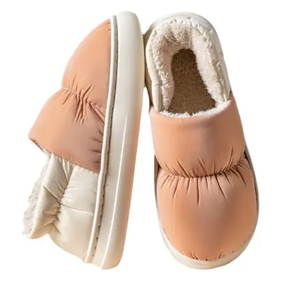 Women's cotton-padded slippers, autumn and winter thick-soled indoor warm couple waterproof down bag and cotton-padded slippers for men