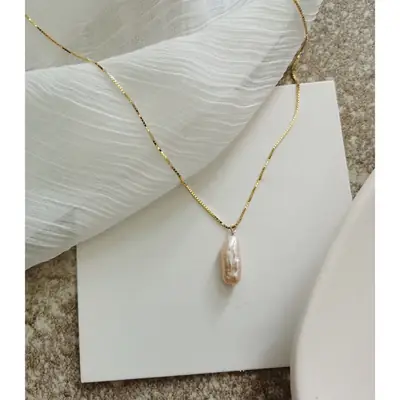 Pearl Clavicle Necklace Gold Plated 925 Silver