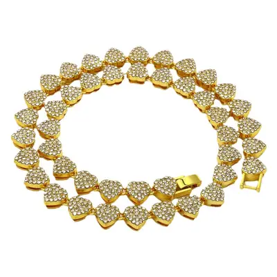 Alloy Rhinestone Love Shape Bracelet 11mm Women