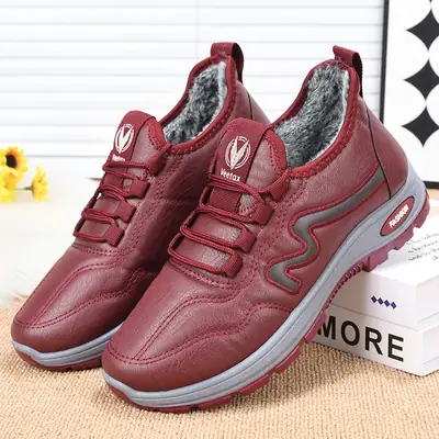 Men's Winter Cotton Shoes, New Short Boots with Plush Lining, Thickened and Warm, Women's Trendy Casual Leather Low-Top Cotton Boots