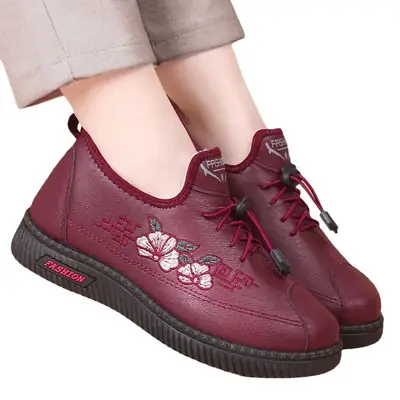 Women Velvet Snow Boots Maroon Warm Non-Slip