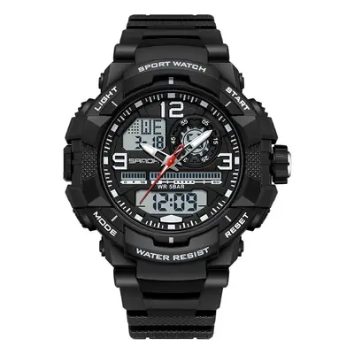 Sanda Black Waterproof Men's Digital Watch with 120 Hours Duty