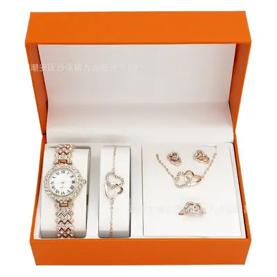 Gold Plated Women's Watch & Accessories Set