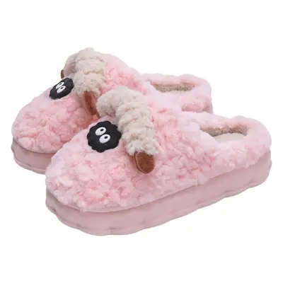 Cute Fleece Lined Winter Slippers for Women Men