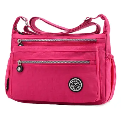 Zhuoku Business Backpack, Fashionable Waterproof Nylon Small Square Bag, Crossbody Shoulder Bag, Burgundy/Dark Blue/Black