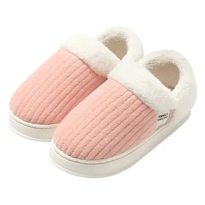 Women Winter Cotton Slippers White Warm Plush