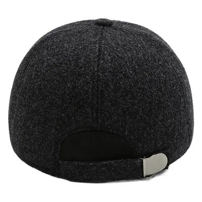 Middle-aged Fleece Baseball Cap Warm Windproof Black