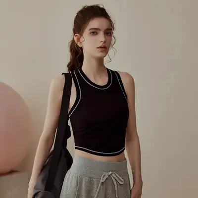 Women's White Tank Top Olive Shorts Set
