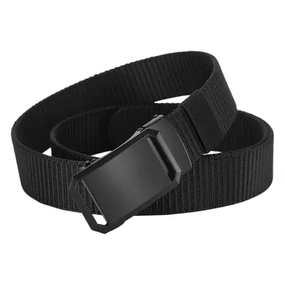 Men's Toothless Belt Automatic Buckle Canvas Black Brown Silver