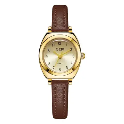 Goldie Women's Quartz Watch with Brown Leather Strap