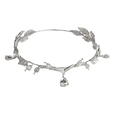 Retro Silver Hair Hoop with Leaf Design
