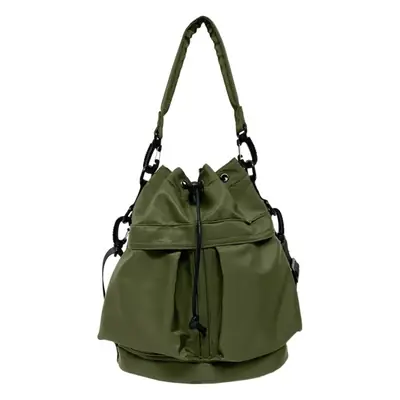 Korean Style Drawstring Shoulder Bag Olive Green Large Capacity