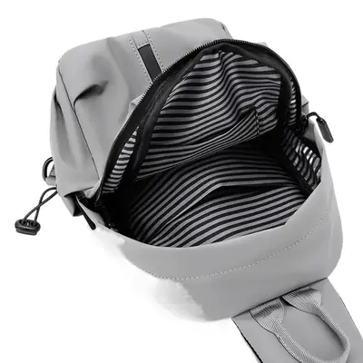 Men's Grey Crossbody Backpack with Adjustable Strap