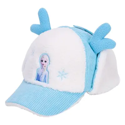 Elsa Frozen Kids Winter Plush Cap Blue White