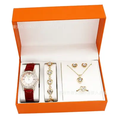 Gold Plated Heart Diamond Jewelry Set for Women