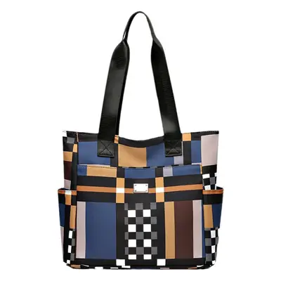 Women's 2023 New Fashion Plaid Tote Bag Oxford Cloth