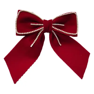 Red Velvet Bow Hair Accessories for Weddings