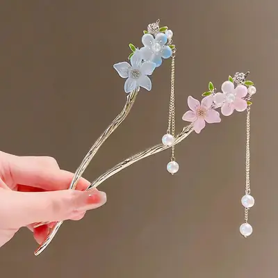 Chinese Style Hairpin with Pearl Drop for Women
