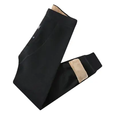 Wholesale men's warm pants winter fleece-lined thick leggings velvet pants men's high waist plus size cotton pants cold-proof pants