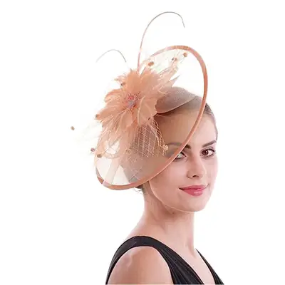 Retro Feather Hairtopper for Women with Net and Beads