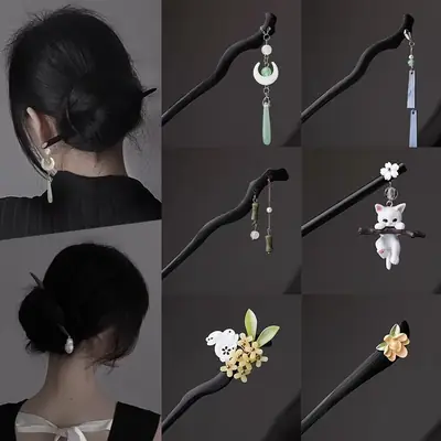 Chinese Style Pearl Flower Hairpin for Women