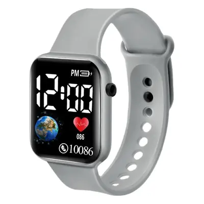 Black LED Digital Watch with Heart Monitor & 10086 Battery