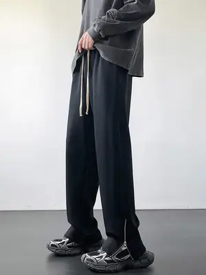 Men's American Vibe Wide Leg Sweatpants with Zipper Split