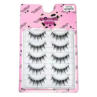 Sweet Cartoon Eyelashes Clustered W-Shaped Long Curled Grafted