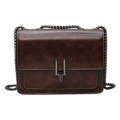 Brown Textured Chain Shoulder Bag for Women