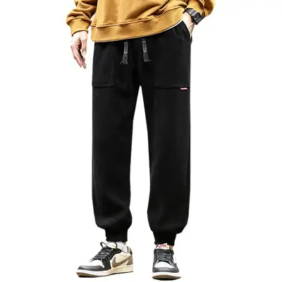 Men Fleece Lined Grey Winter Tied Pants