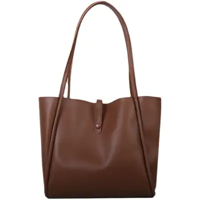 Brown Canvas Shoulder Bag for Men Women Students School Casual Japanese Style Backpack