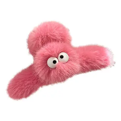 Pink Furry Hair Clip for Women 2024