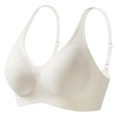 White Fixed Cup Jelly Soft Wireless Bra for Small Chest