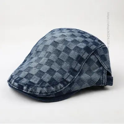 New Korean Style Plaid Anti-Wear Denim Hat for Men Women