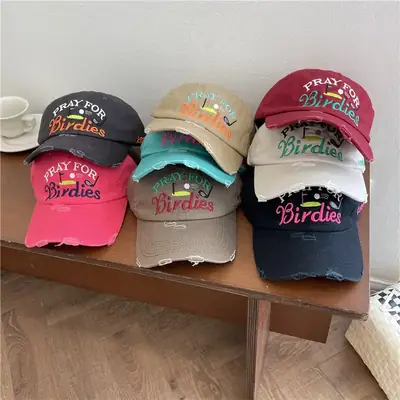 Black Embroidered Birds Cap for Men Women